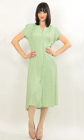 Vintage 90s Grunge Boho pastel mint green dress