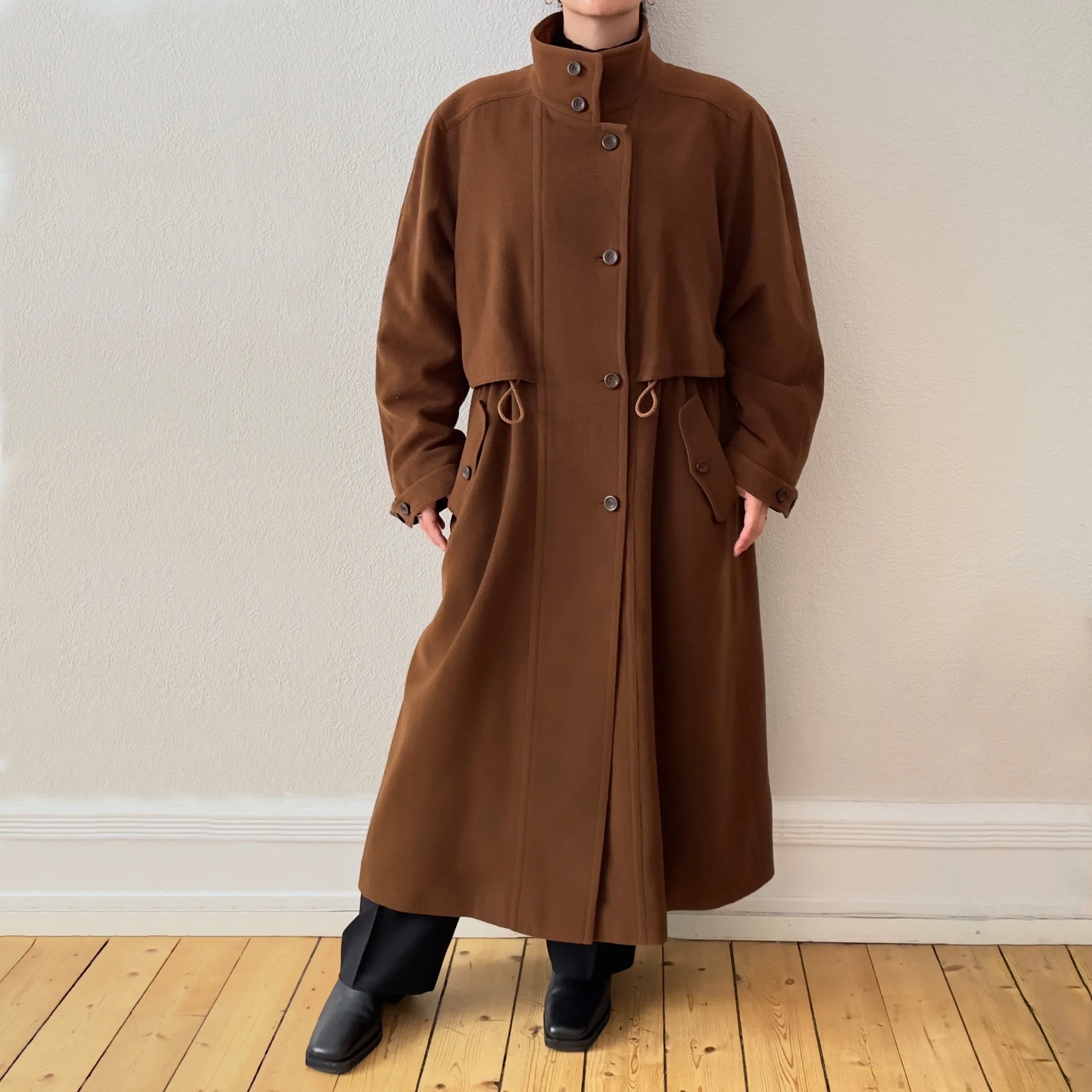 Vintage Brown Wool Coat, size EU42