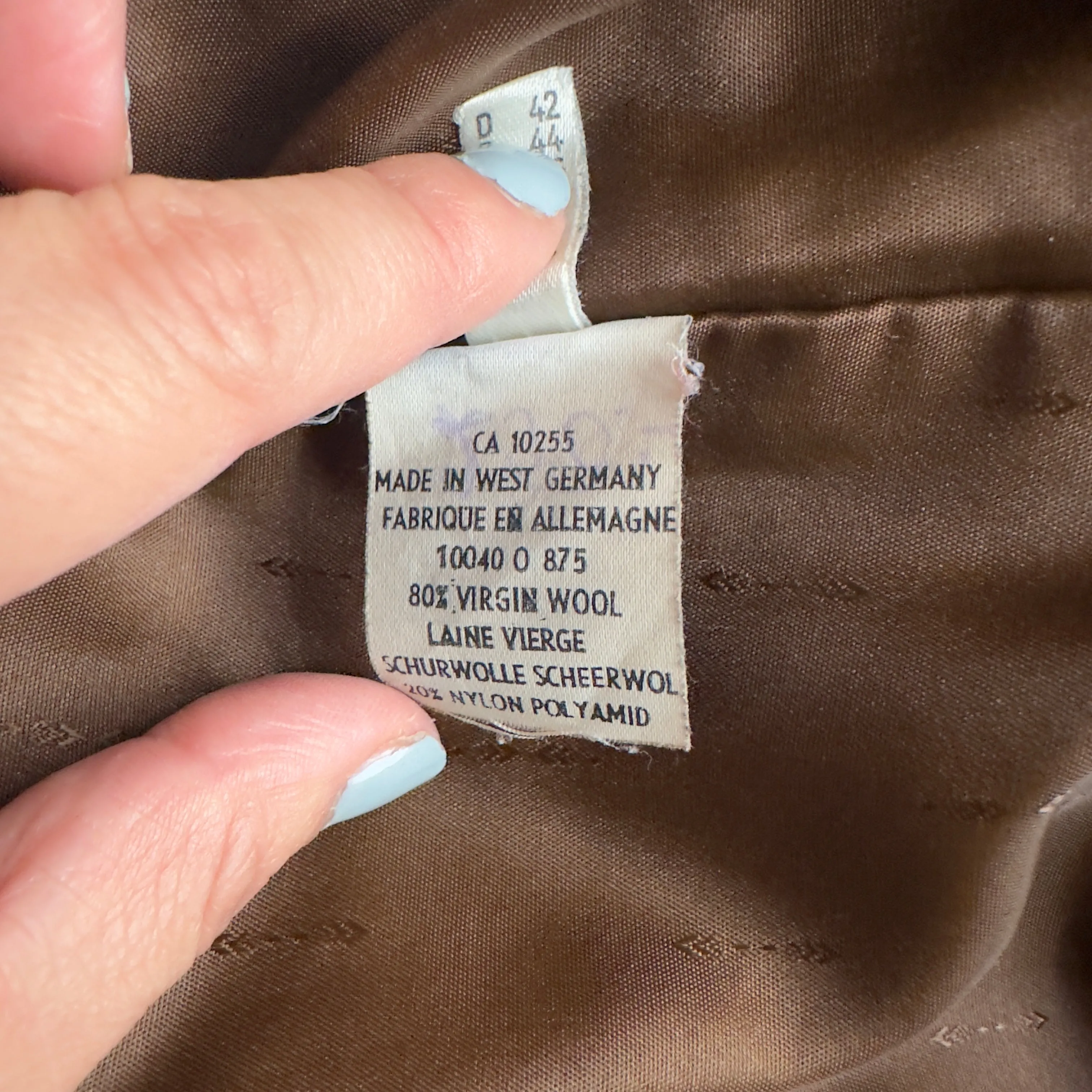 Vintage Brown Wool Coat, size EU42