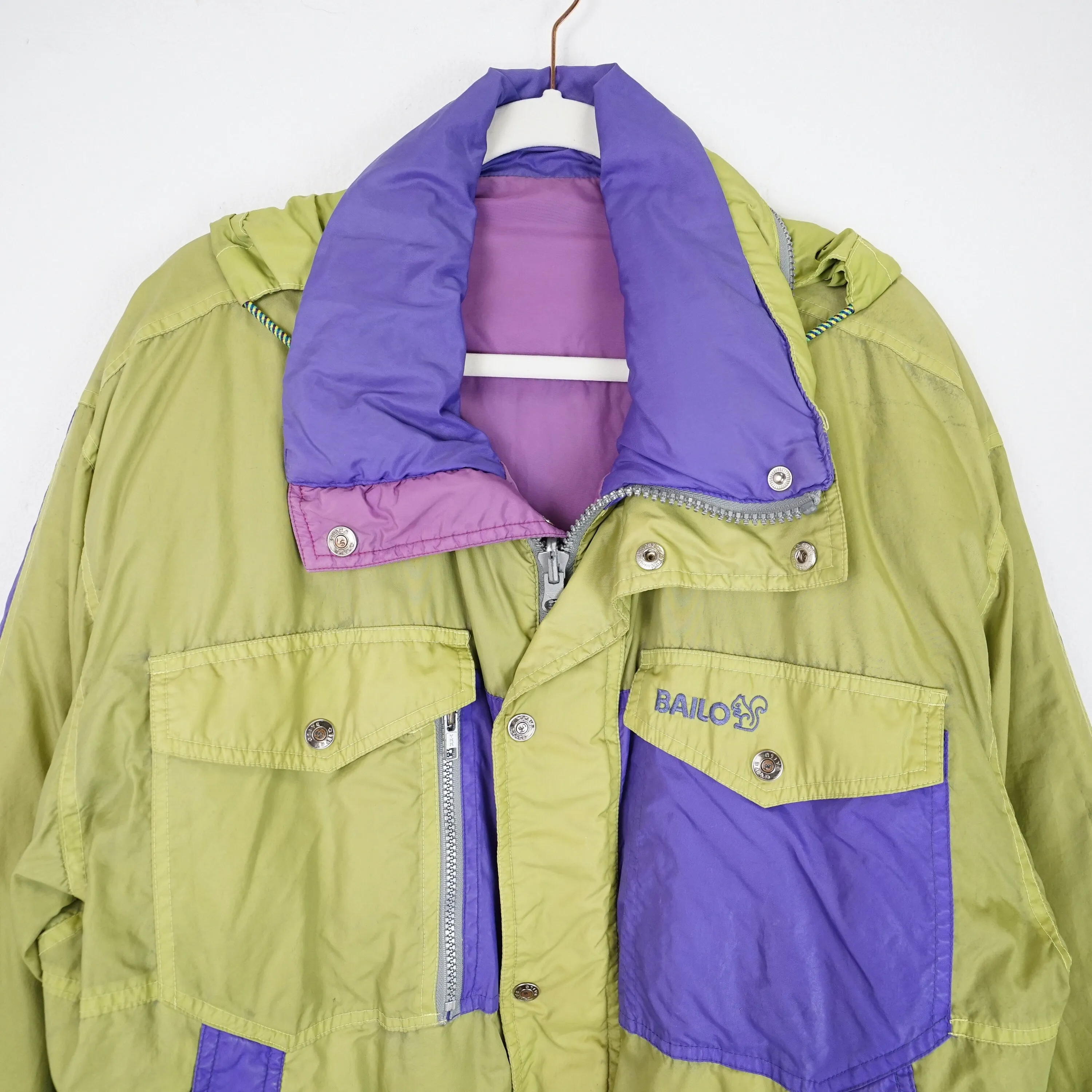 Vintage green purple Ski Jacket men Size M