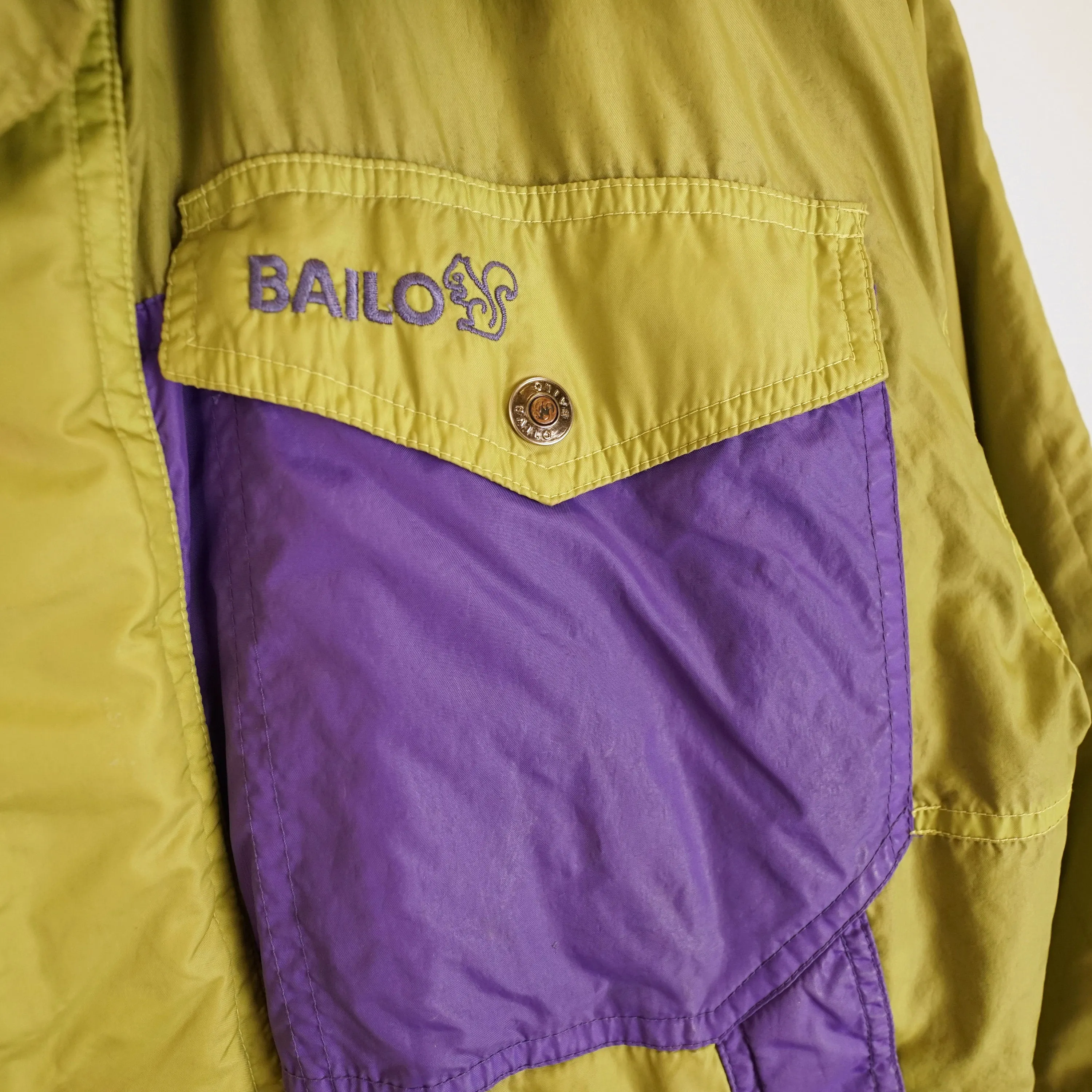 Vintage green purple Ski Jacket men Size M
