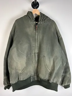 Vintage Y2K Carhartt Moss Green Active Hooded Jacket J130 MOS