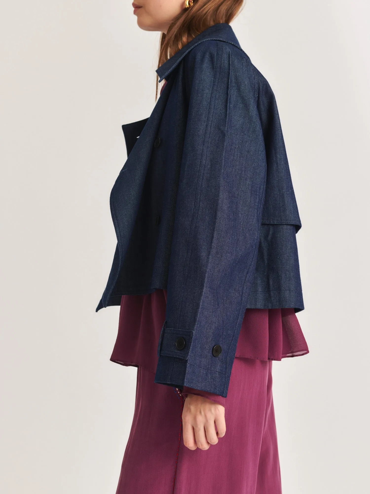 VOLVER CROPPED DENIM JACKET INDIGO