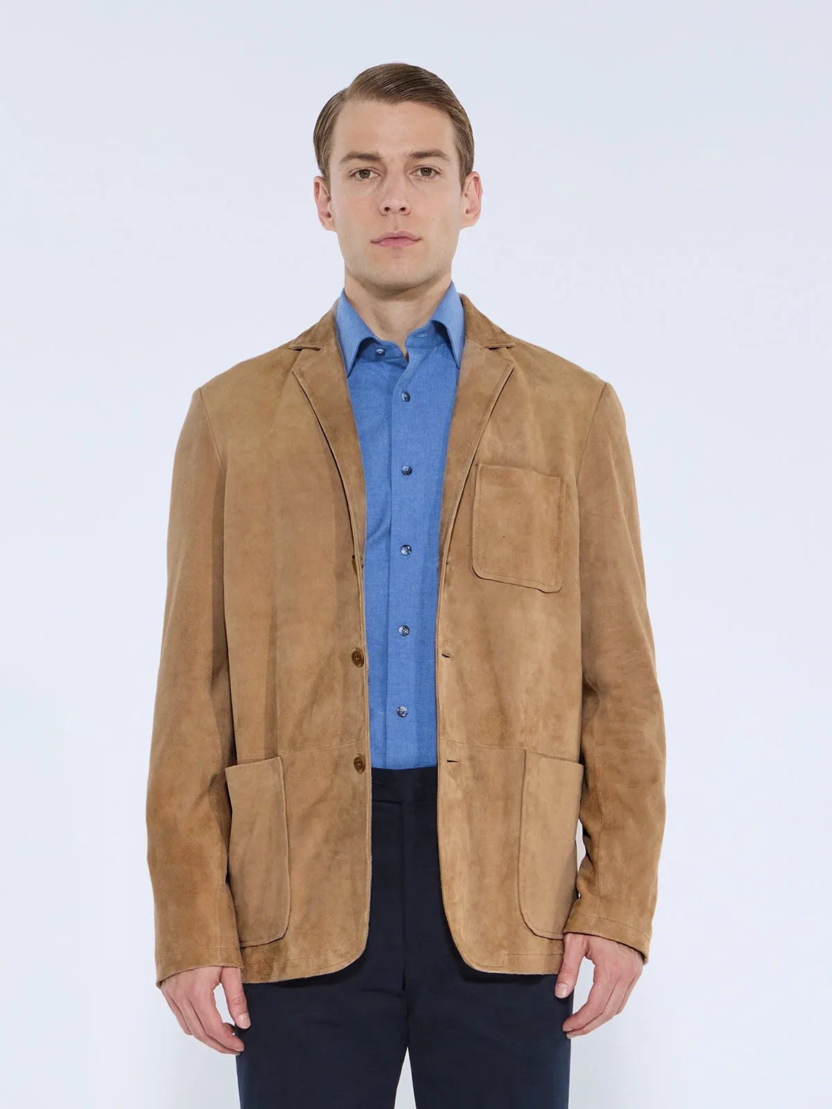 Walnut Suede Patch Pocket Jacket