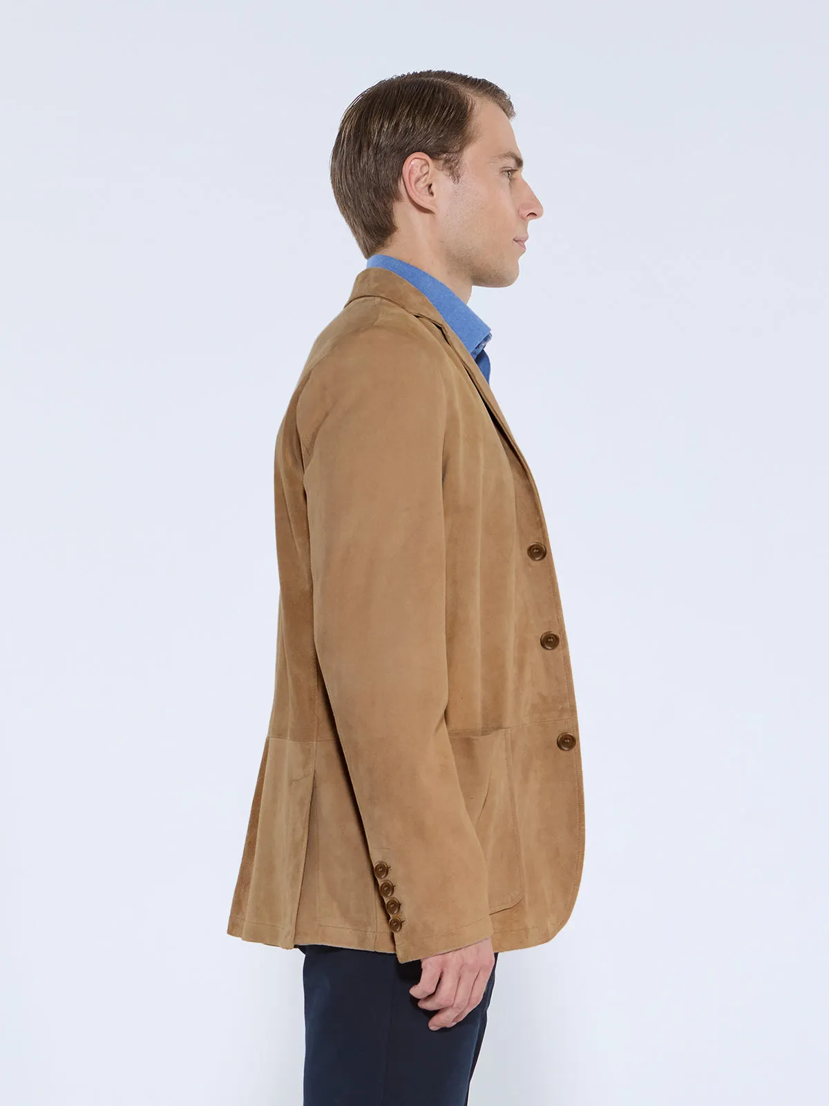 Walnut Suede Patch Pocket Jacket