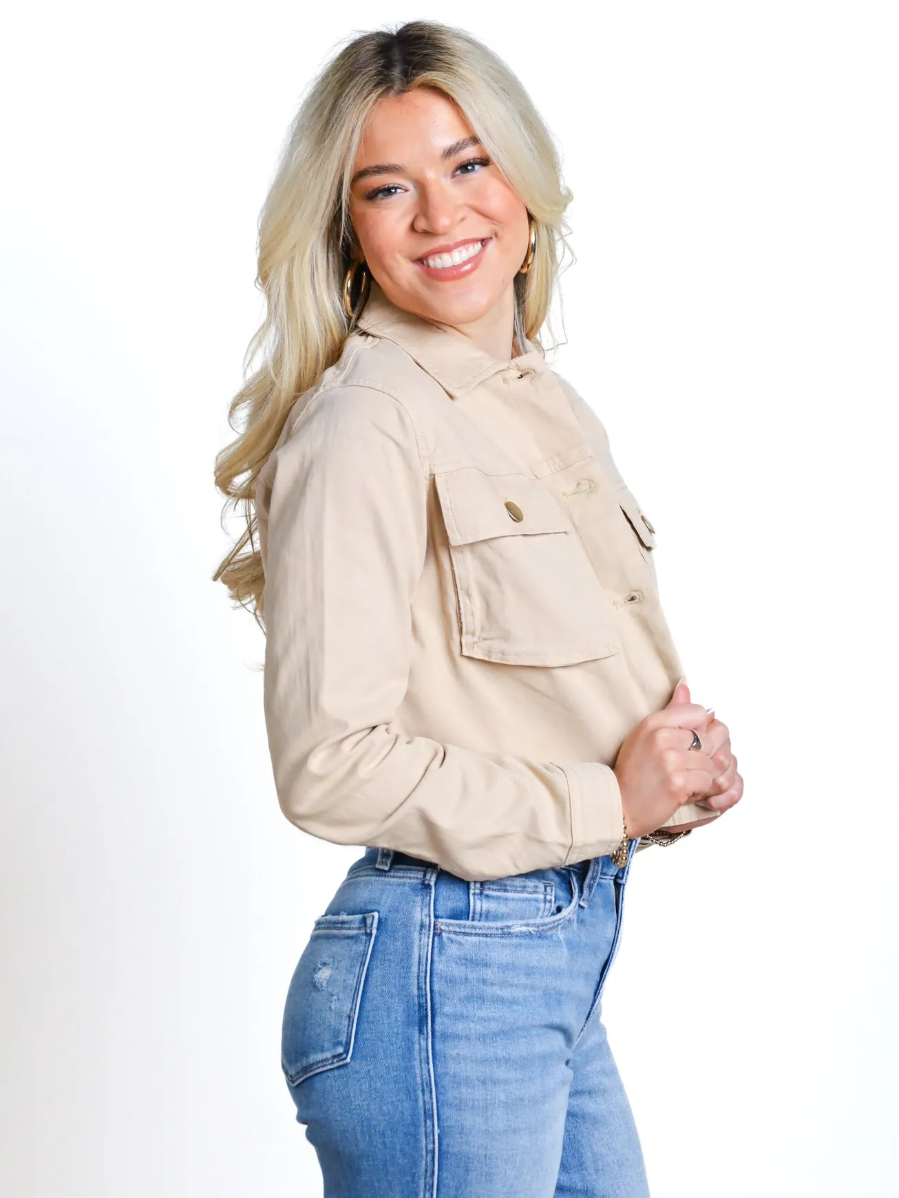 Wear It Out Front Pocket Crop Jacket