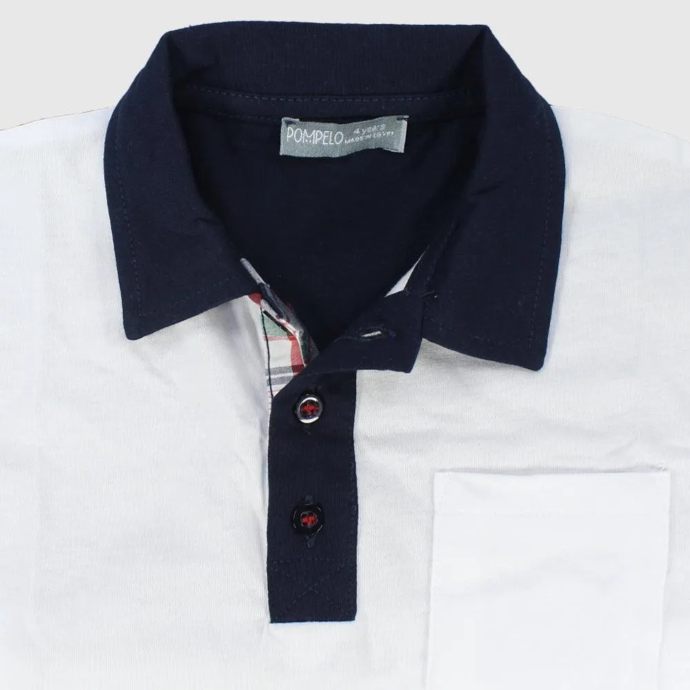 White Short-Sleeved Polo Shirt