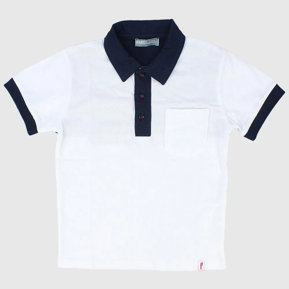 White Short-Sleeved Polo Shirt