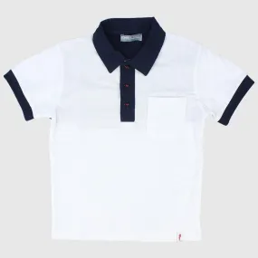 White Short-Sleeved Polo Shirt