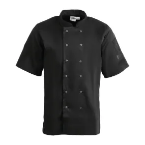 Whites Vegas Unisex Chefs Jacket Short Sleeve Black XL - A439-XL