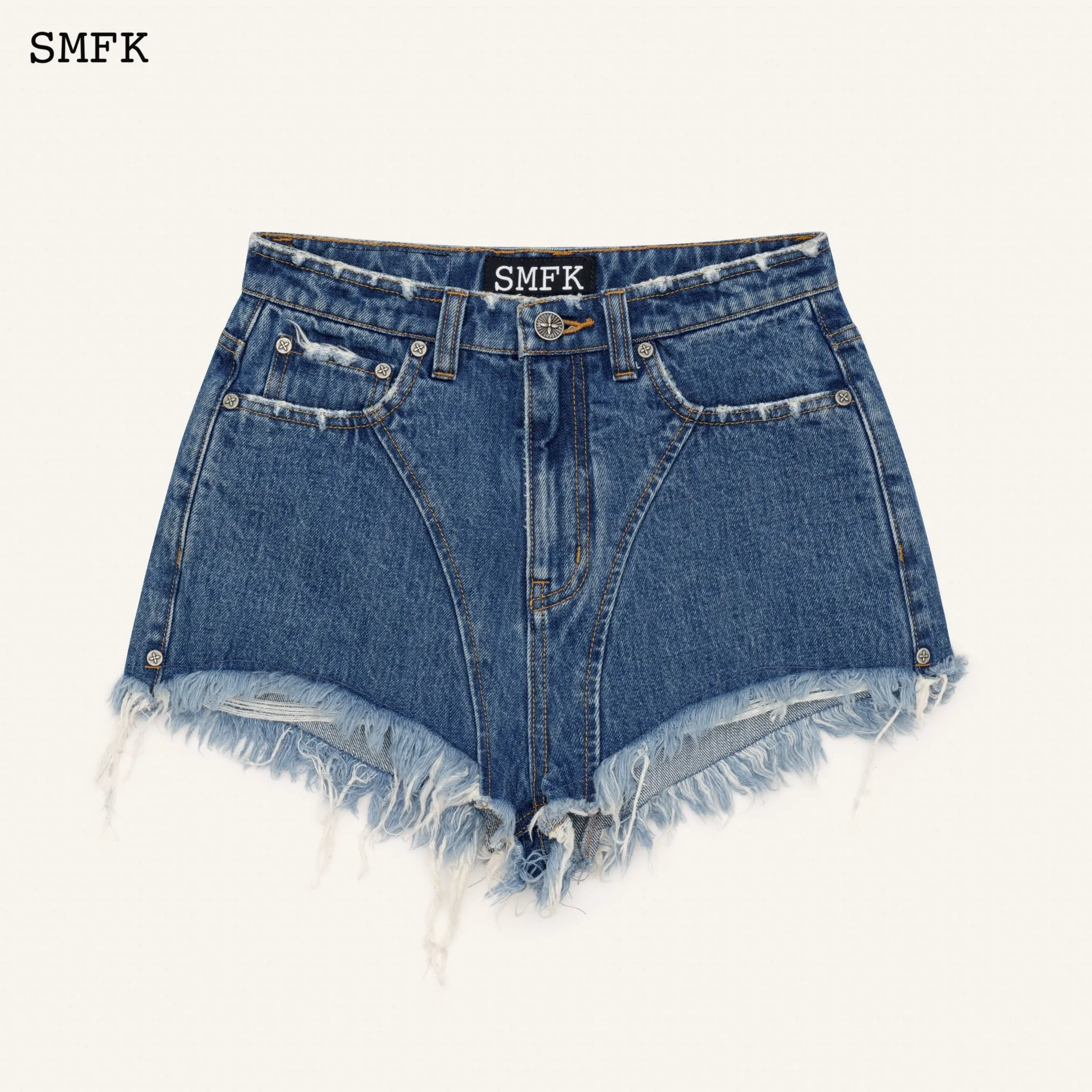 WildWorld Ocean Blue Cowboy Short Jeans
