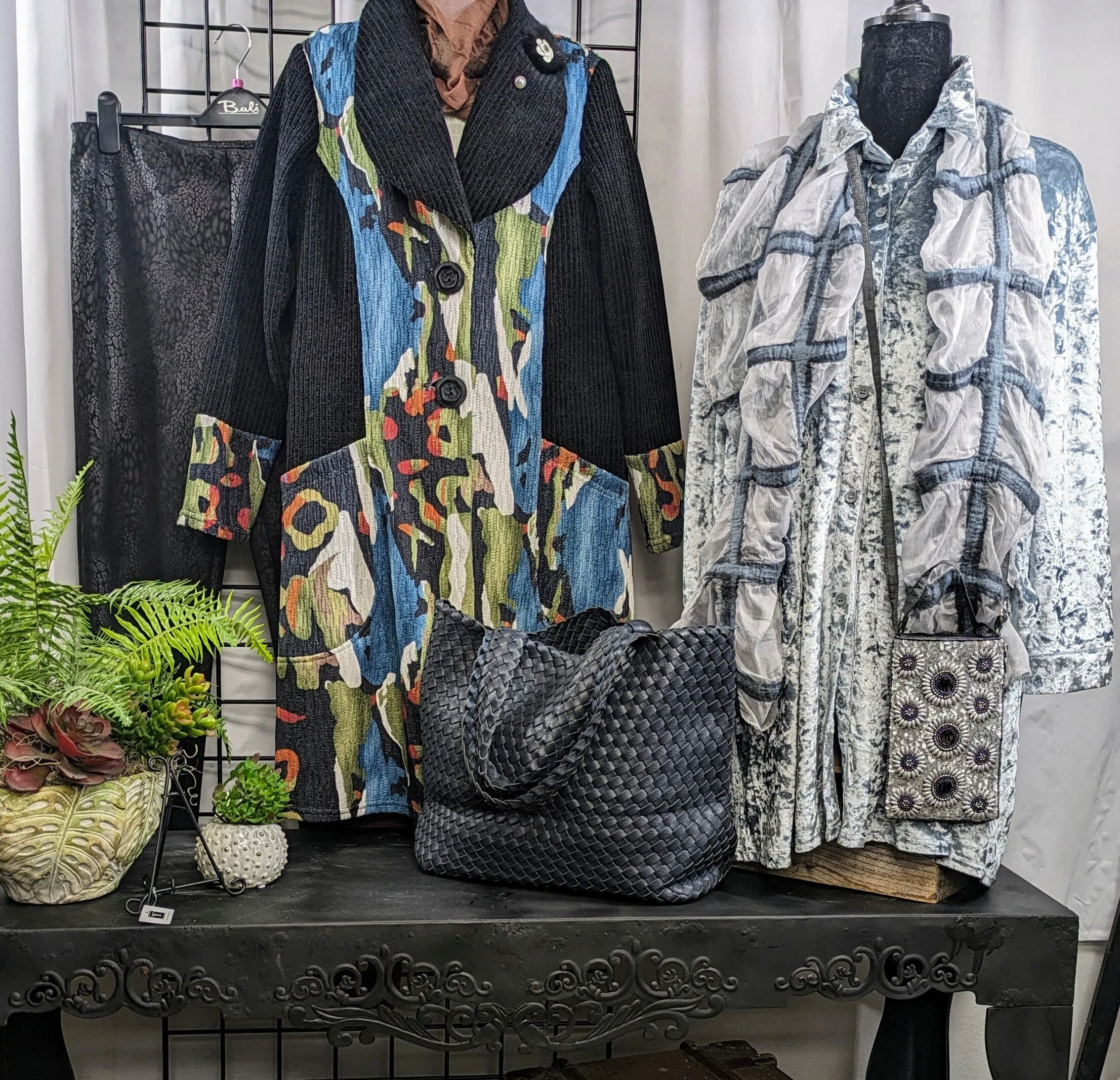 Woman's Black and Teal Multi Season Coat Michael Tyler Brand