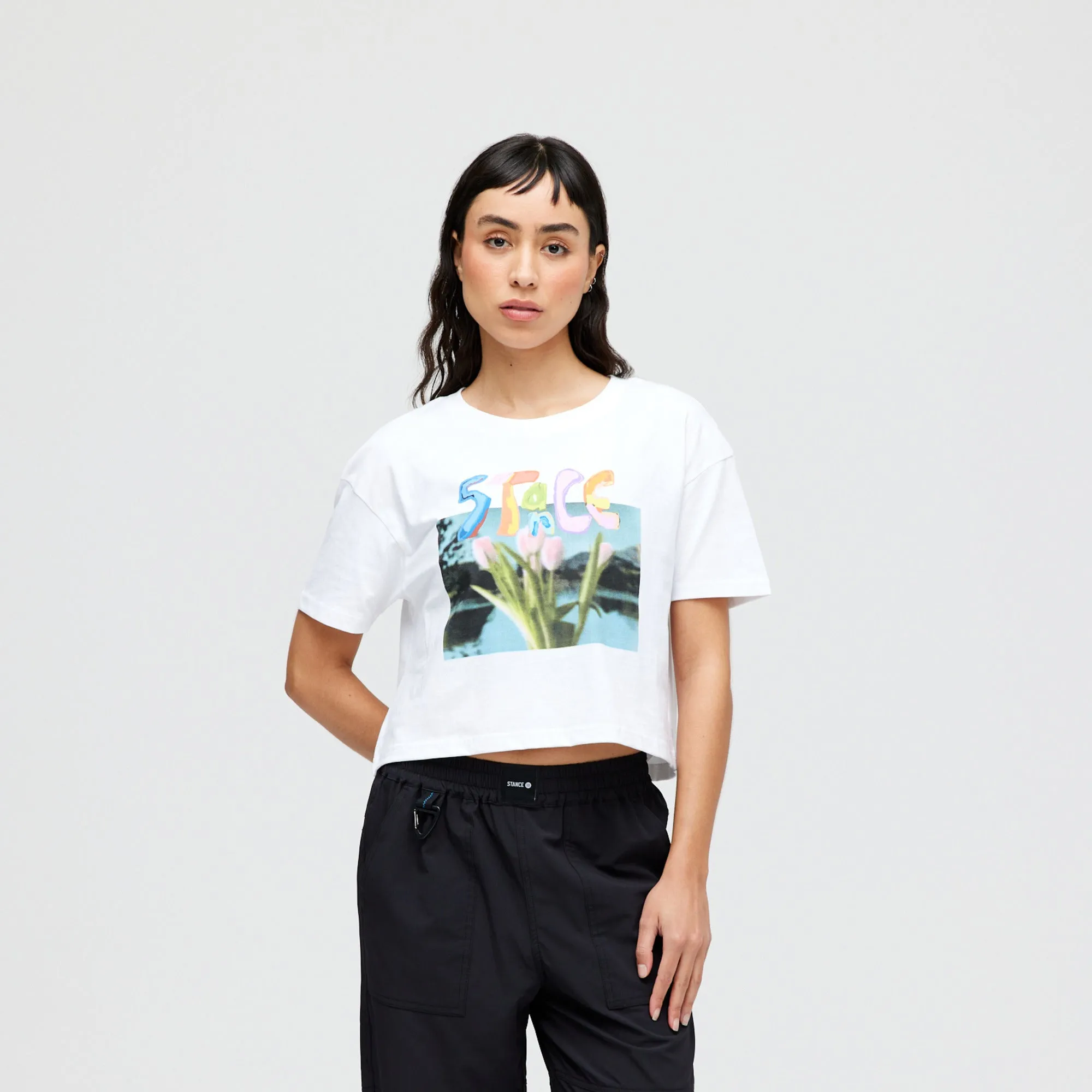 WOMEN'S BRING ME FLOWERS CROP T-SHIRT