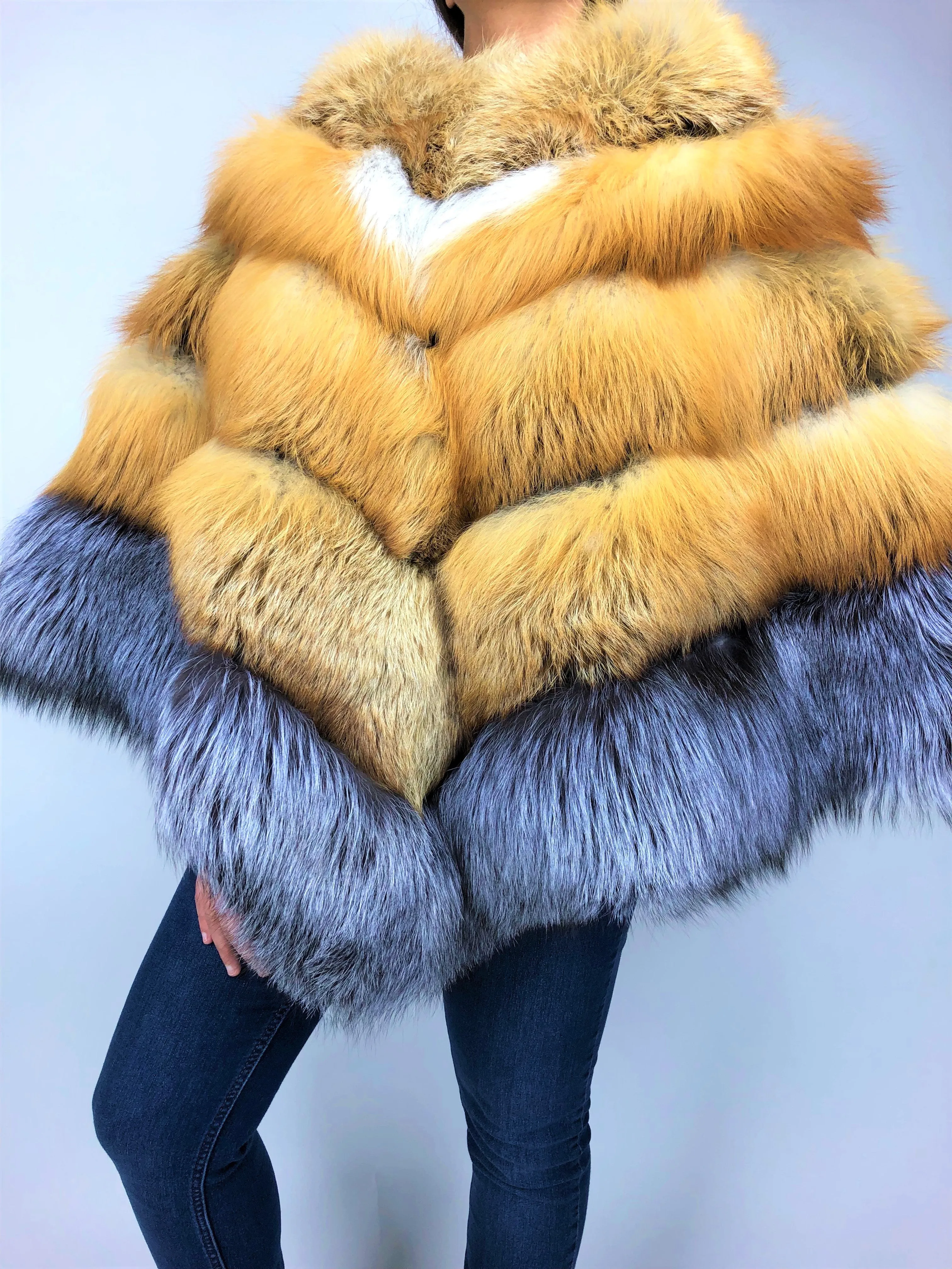 Women's Fox Fur Poncho