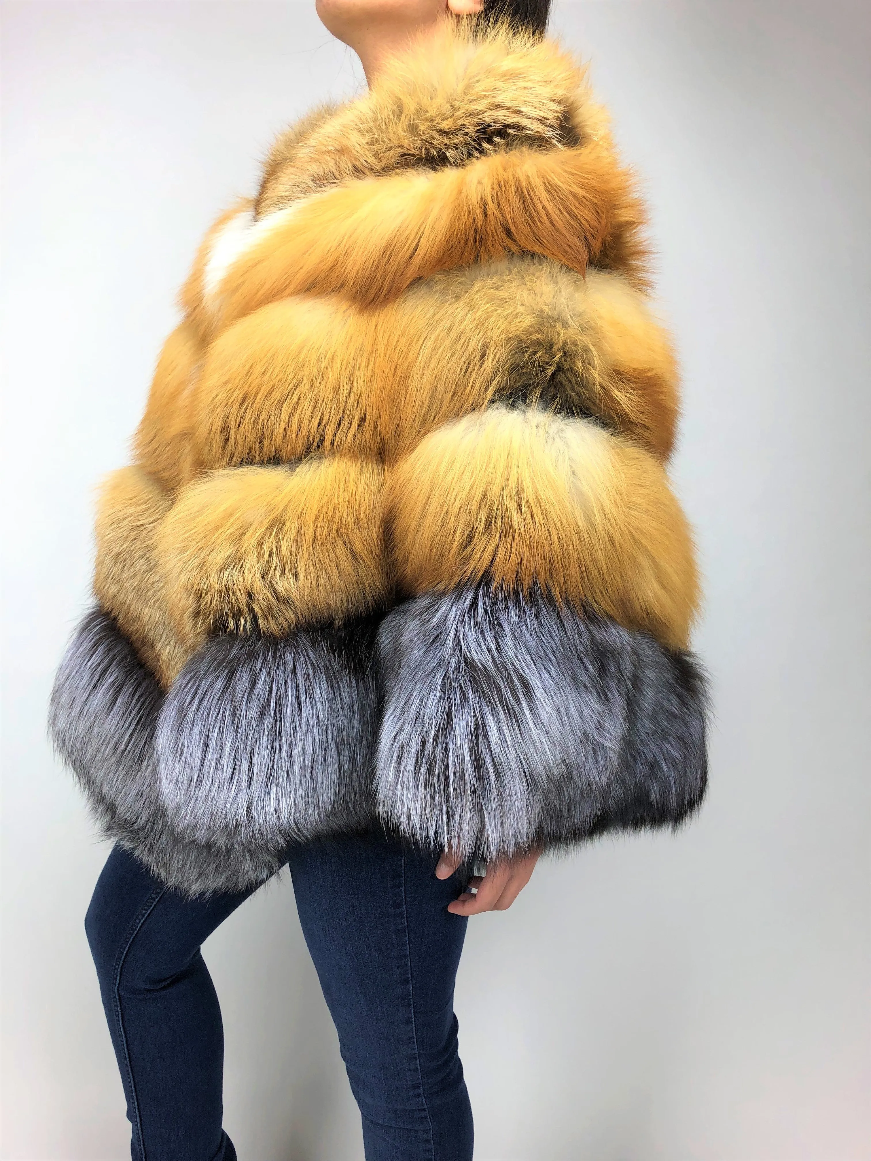 Women's Fox Fur Poncho