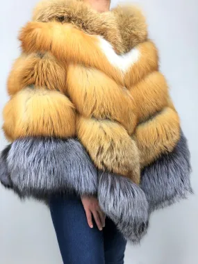 Women's Fox Fur Poncho