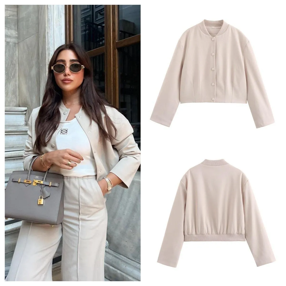 Women’s polyester jacket with pockets