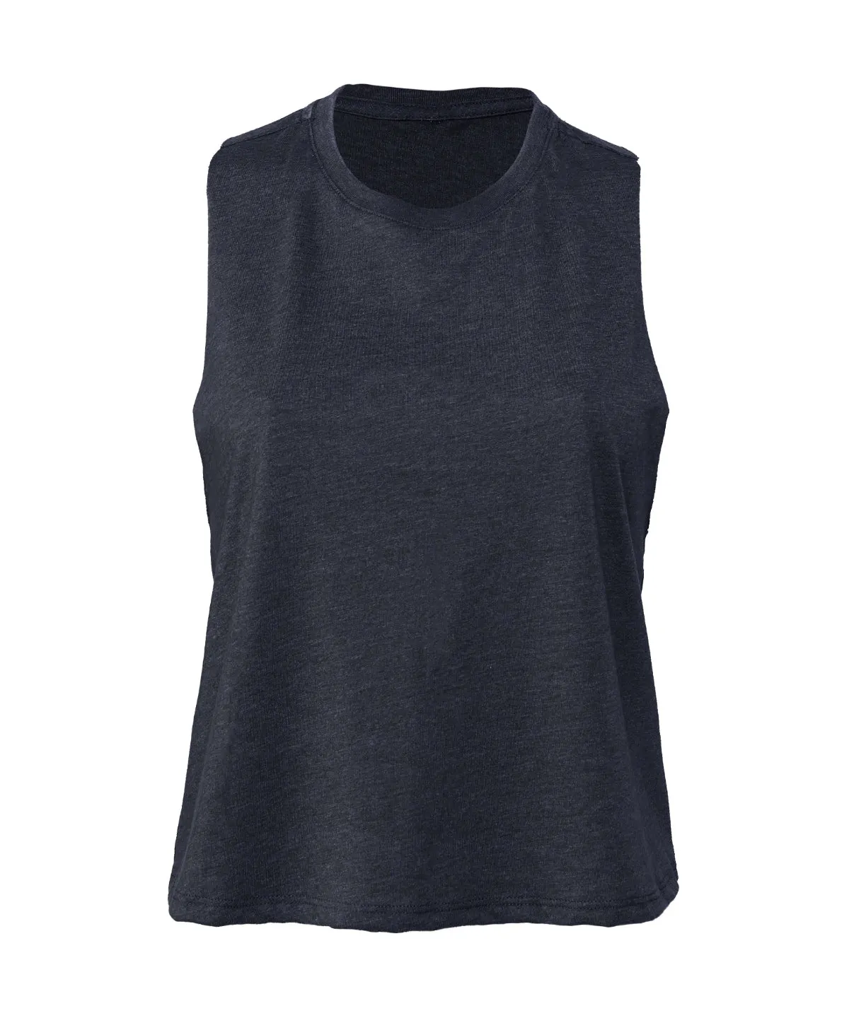 Womens racerback cropped tank | Heather Navy
