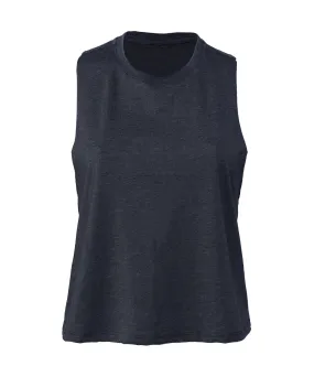 Womens racerback cropped tank | Heather Navy