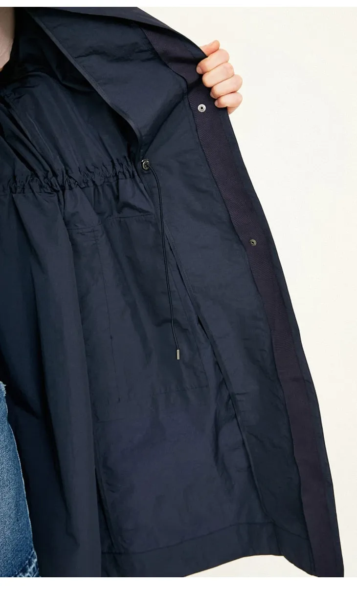 Women's Spring/Autumn Nylon Long Trench Coat