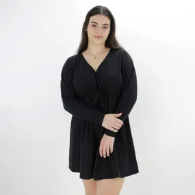 Women's Washed Flare Dress,Black